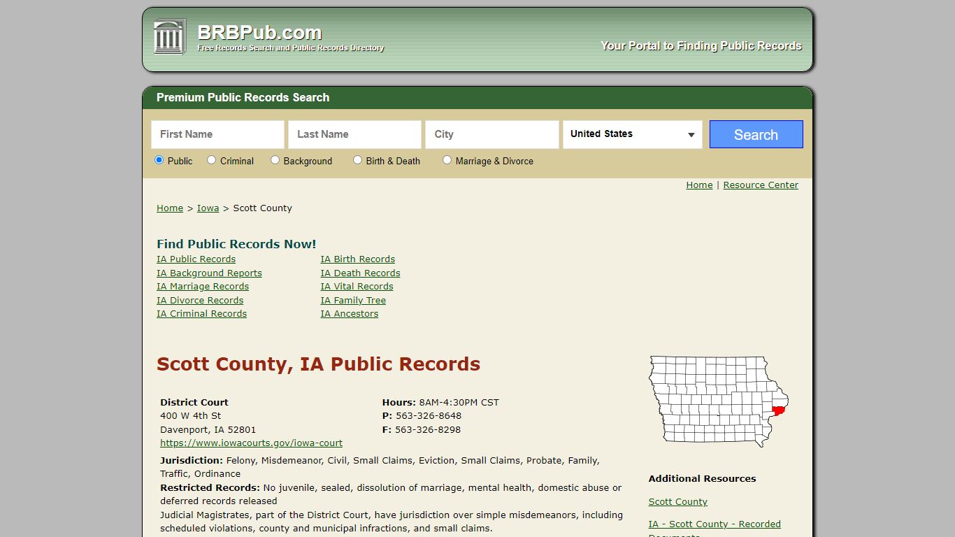 Scott County Public Records | Search Iowa Government Databases