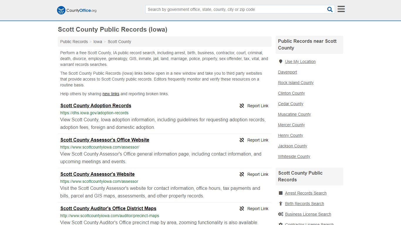 Public Records - Scott County, IA (Business, Criminal, GIS ...